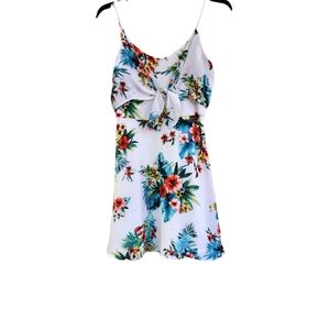 Boutique Ella Blue Womens Summer Tropical Dress Size Medium